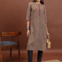 Vishudh Paisley Printed Straight Kurta-picture-32