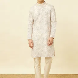 Manyavar Ethnic Motifs Printed Pure Cotton Straight Kurta-picture-44