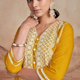 KALINI Chikankari Embroidery Straight Kurta-picture-21