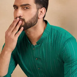 HERE&NOW Men Thread Work Kurta-picture-51