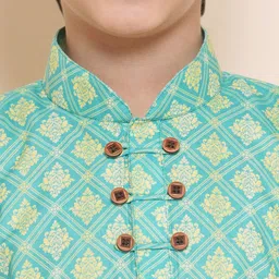 Aj DEZInES Boys Ethnic Motifs Printed Mandarin Collar Roll-Up Sleeves Kurta image 2