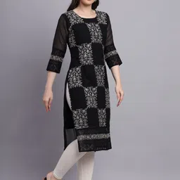 VAIRAGEE Geometric Printed Sequinned Georgette Kurta image 5