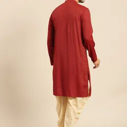 Amodh by Kisah Men Red Thread Work Dobby Kurta image 4