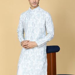 TABARD Geometric Printed Mandarin Collar Pure Cotton Straight Kurta-image-77