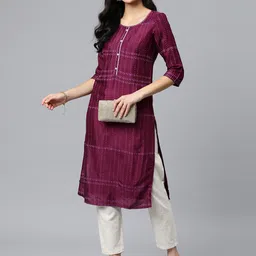 AURELIA Geometric Printed Thread Work Kurta image 5