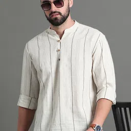 HERE&NOW Striped Cotton Kurta-13