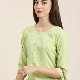 SHOWOFF Ethnic Motifs Embroidered Kurta-image-33