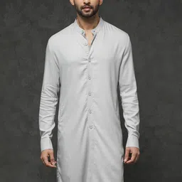 RARE RABBIT Men Lasmos-K1 Regular Fit Mandarin Kurta-picture-37