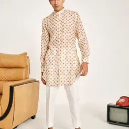 Project Bandi Ethnic Motifs Printed Mandarin Collar Straight Kurta With Trousers-31
