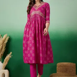 Sangria Printed & Embroidered Kurta Sets-picture-20