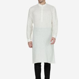 Modi Kurta Mandarin Collar Linen Straight Kurta-picture-47