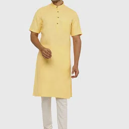 Modi Kurta Men Yellow Kurtas-image-37