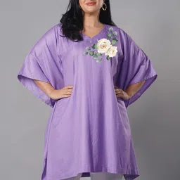 LetsDressUp  Plus Size Floral Printed V-Neck Kaftan Kurti-picture-57