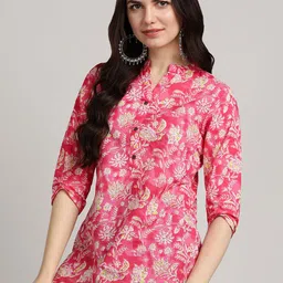 BLOCKS OF INDIA Floral Printed Pure Cotton Kurti-45