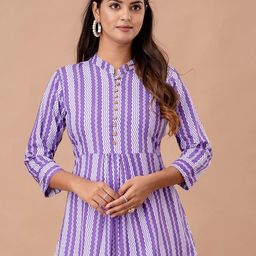 FERANOID Chevron Printed Pure Cotton Kurti-picture-39