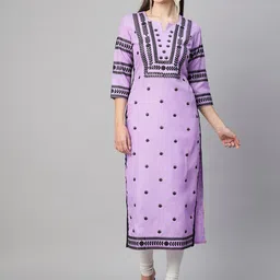GoSriKi Floral Embroidered Thread Work Straight Kurta-picture-14