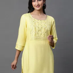 AURELIA Floral Embroidered Sequinned Kurti-picture-22