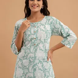 FERANOID Floral Printed Pure Cotton Kurti-26
