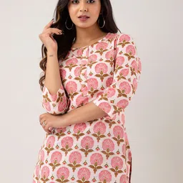 FERANOID Ethnic Motifs Printed Pure Cotton Kurti-picture-25