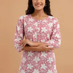 FERANOID Floral Printed Pure Cotton Kurti-picture-17