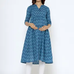CRAFIQA Floral Printed Pure Cotton Maternity & Nursing Kurta-image-68
