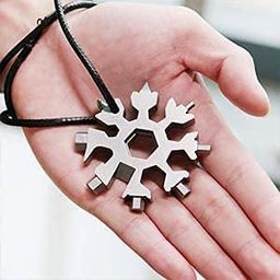 Jorex Mart 18 in 1 Stainless Steel Snowflake Multi Tool, Durable and Portable, Essential Key Chain, Pocket Bottle Opener, Pocket Wrench (Multi color) image 1
