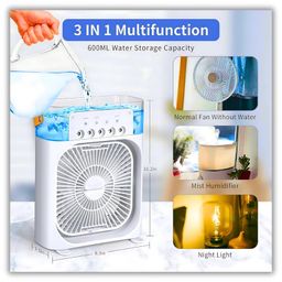 Drumstone 𝟏𝟓 𝐘𝐞𝐚𝐫𝐬 𝐖𝐚𝐫𝐫𝐚𝐧𝐭𝐲 Mini Air Cooler with LED Light, Portable AC Fan Cooler, Evaporative Cooler with 3 Wind Speeds, 3 Spray Modes & Timer, Personal Cooling Mist Fan_Multicolor image 2