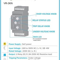 Multispan Three Phase Analog Voltage Protection Relay VR-3KN image 2