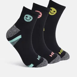 HRX by Hrithik Roshan Men Pack of 3 Smiley Patterned Ankle-Length Socks-image-26