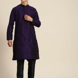 SOJANYA Geometric Print Silk Cotton Kurta-29