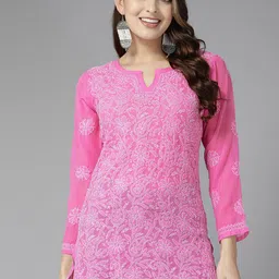 ADA Women Ethnic Motifs Embroidered Chikankari Kurti-picture-47