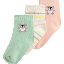 MiArcus Infant Kids Pack Of 3 Patterned Puree Cotton Ankle-Length Socks-image-18