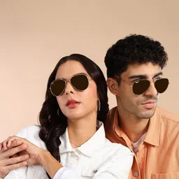 RESIST EYEWEAR Unisex Aviator Sunglasses with UV Protected Lens AIRGOLDBLACK-14