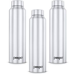 Pexpo Silver Toned 3 Pieces Stainless Steel Water Bottle 1 Ltr-image-28