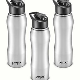 Pexpo Silver-Toned 3 Pieces Stainless Steel Water Bottle 1L-image-42