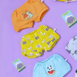 Snugkins Kids Pack Of 3 Printed Pure Cotton Bloomers SK13-BLMR-SZ7-4-5Y-PK3-21