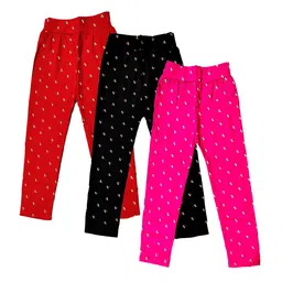 BAESD Girls Pack of 3 Printed Stretchable Skinny-Fit Ankle-Length Leggings-picture-41