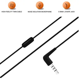 JBL Black C50HI Wired in Ear Headphones with Mic One Button Multi-Function Remote image 4