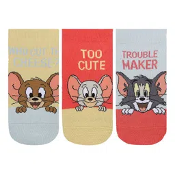 socksxpress Balenzia Tom & Jerry Cartoon Pack Of 3 Printed Cotton Ankle Length Socks image 3