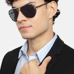 RESIST EYEWEAR Unisex Aviator Sunglasses With UV Protected Lens PIOGOLDBLACK-16