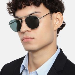 RESIST EYEWEAR Unisex Aviator Sunglasses with UV Protected Lens STARDSILVERBLACK2-23
