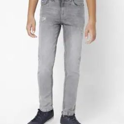 Washed Mid-Rise Jeans-image-5