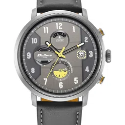 Titan Men Black Dial & Grey Leather Straps Analogue Watch-2