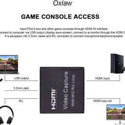 RuhZa 4k HDMI Video Capture with Mic R/L Loop HDMI to USB 2.0 Video Capture Board Game Record Live Streaming Broadcast Loop Output Compatible with PS4 Game Recording Device image 2