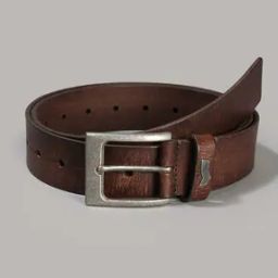 Men Punch-Out Leather Belt with Buckle Closure-picture-11