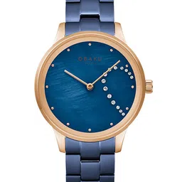 Obaku Women Teal Brass Embellished Dial & Strap Analogue Watch V247LHVLSL-image-23