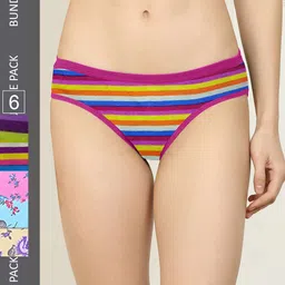 AROUSY Pack of 6 Pure Cotton Hipster Briefs M_3MSP-3FIL_S-image-10