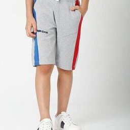 Heathered Knit Shorts with Contrast Panels-picture-12