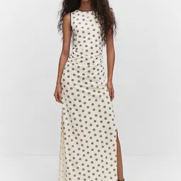 MANGO Printed Slit Maxi Dress-22