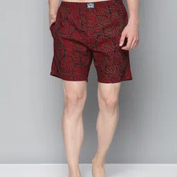 Levis Men Maroon Printed Pure Cotton Boxers #023-BOXER SHORTS-M LEAF/BLK-P1-picture-29